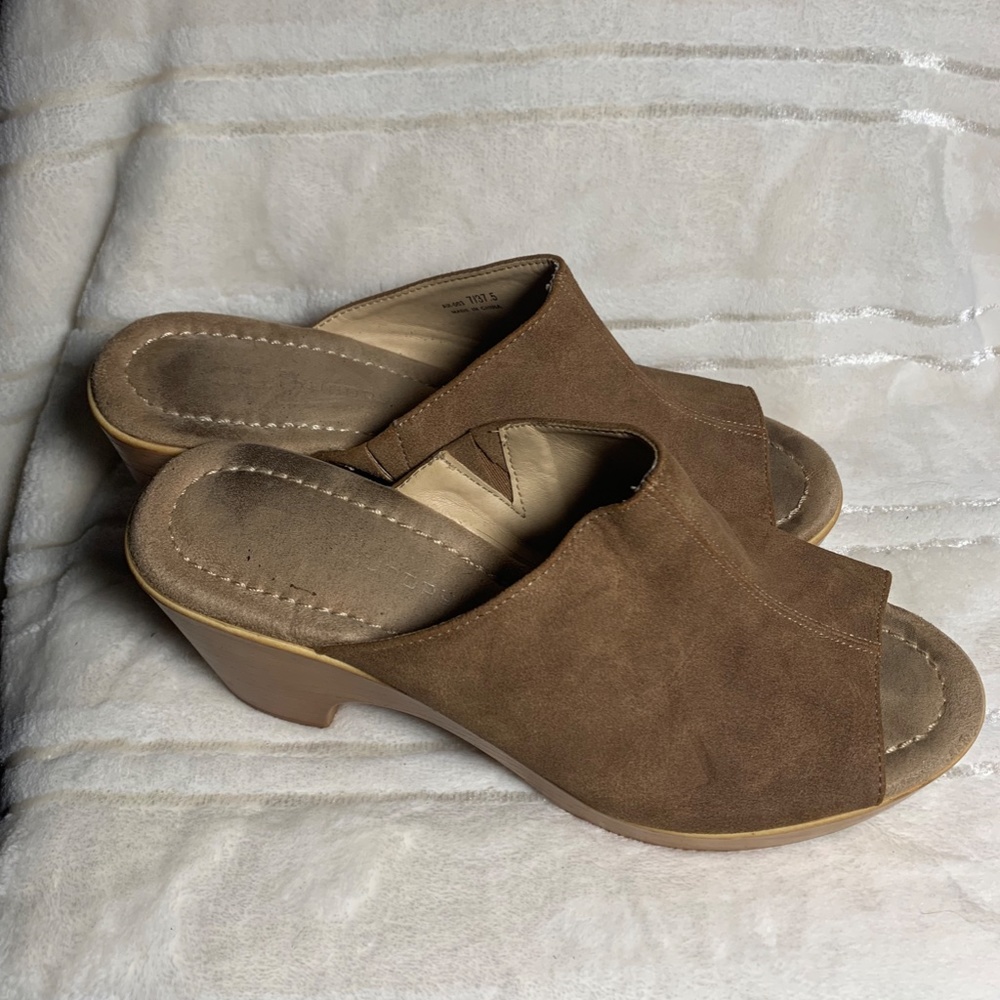 Open-Toe Clog Wedges W/ Strap - image 3